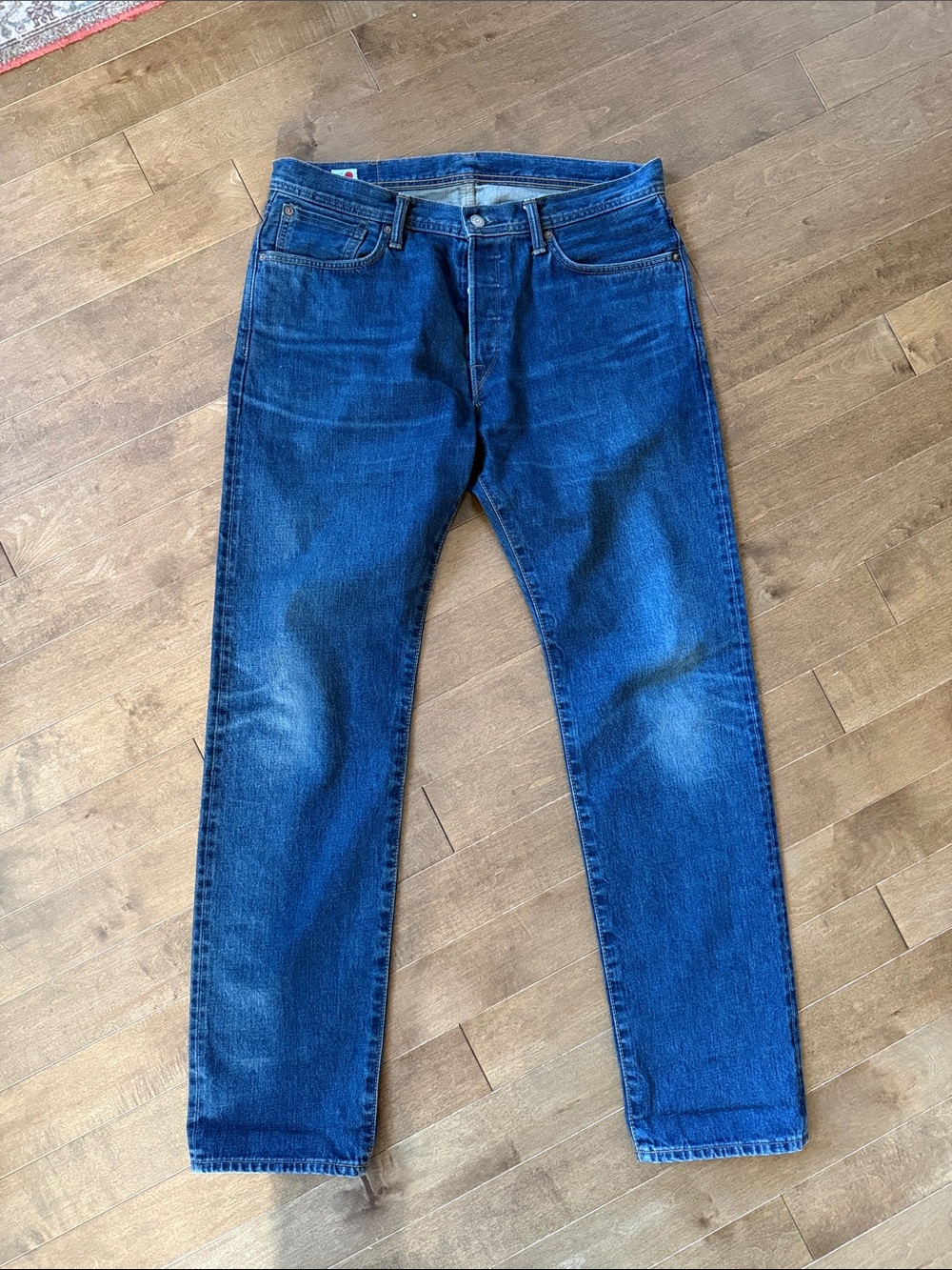 34 waist. Men's Edwin Selvedge Blue Jeans - Akita Straight Fit. EUC.